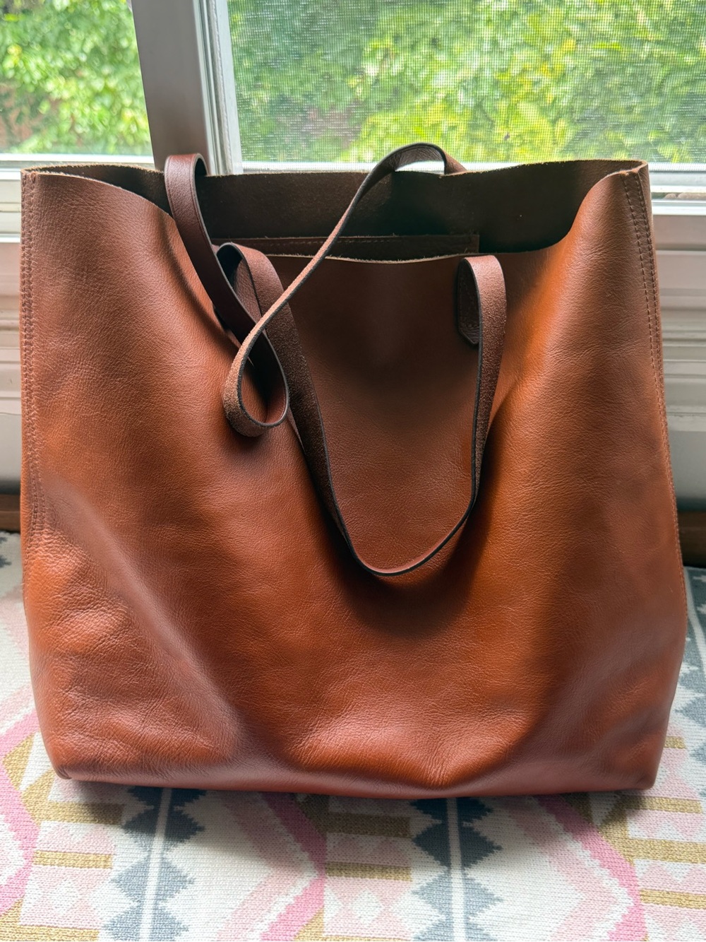 Madewell Chestnut Leather Tote